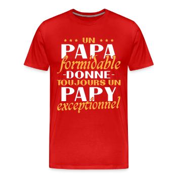 A Terrific Dad Grandpa Exceptional Gift - Men's Premium Organic T-Shirt - red - Front - Damien (186cm)