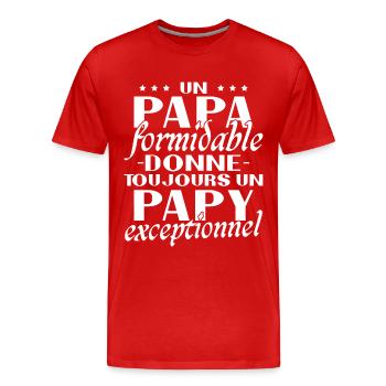 A Terrific Dad Grandpa Exceptional Gift - Men's Premium Organic T-Shirt - red - Front - Damien (186cm)