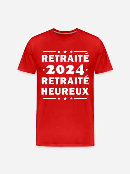Happy Retiree 2024 Retirement Gift - Men's Premium Organic T-Shirt - red