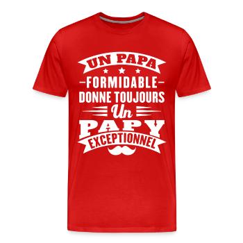 Terrific Dad Always Gives Grandpa Exceptional - Men's Premium Organic T-Shirt - red - Front - Damien (186cm)