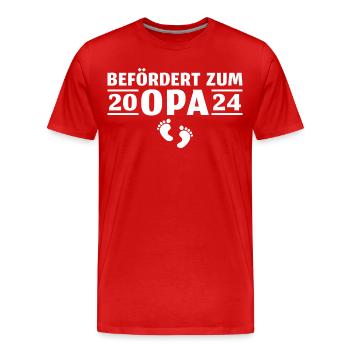 Werdender Opa 2024 loading Schwangerschaft - Männer Premium Bio T-Shirt - Rot - Vorne - Damien (186cm)