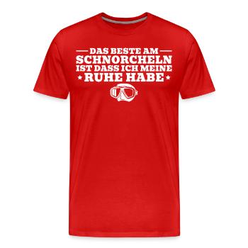 Schnorcheln Humor Tauchen - Männer Premium Bio T-Shirt - Rot - Vorne - Damien (186cm)