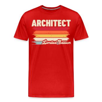 Architecte - T-shirt bio Premium Homme - rouge - Devant - Damien (186cm)