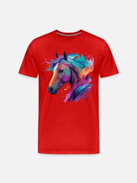 Paard Pony Paardensport Artwork Horse Fans Design - Mannen premium biologisch T-shirt - rood