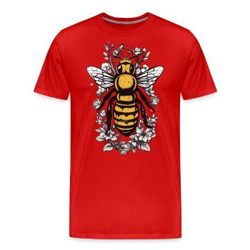 Esthétique Abeilles Fleurs Apiculteur Amateur de miel - T-shirt bio Premium Homme - rouge - Devant - Damien (186cm)