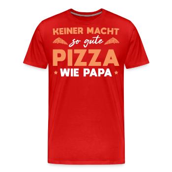 Papa Vatertag Pizzabäcker Vater Geschenk - Männer Premium Bio T-Shirt - Rot - Vorne - Damien (186cm)