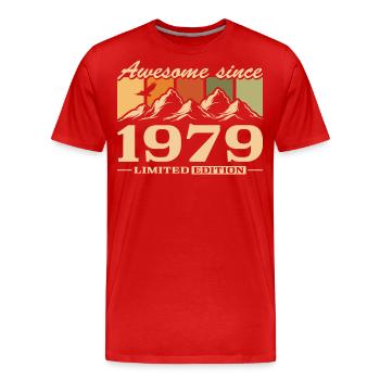 Geburtsjahr 1979 geboren Berge Geburtstag - Männer Premium Bio T-Shirt - Rot - Vorne - Damien (186cm)
