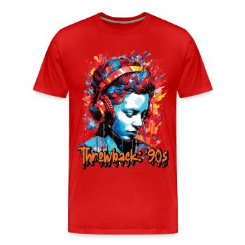 Revival and return to the 90s - Men's Premium Organic T-Shirt - red - Front - Damien (186cm)