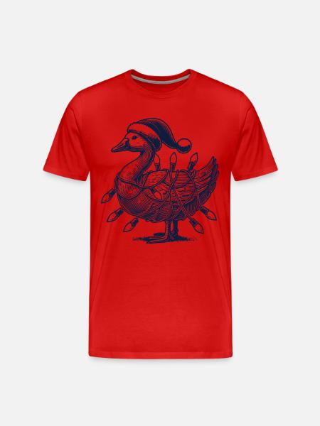 Christmas Funny Clumsy Goose - Men's Premium Organic T-Shirt - red
