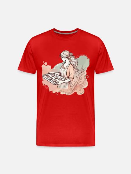 Baking with love Nostalgic flair - Men's Premium Organic T-Shirt - red