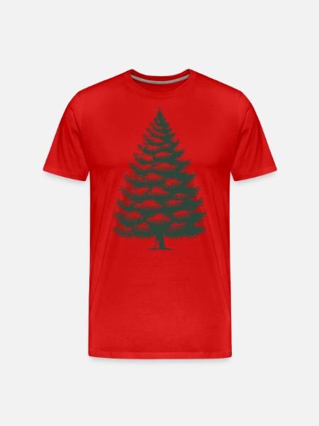 Traditional Christmas tree illustration - Men's Premium Organic T-Shirt - red