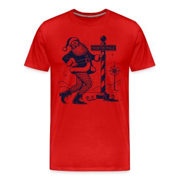 Pole dance de Noël amusante au pôle Nord - T-shirt bio Premium Homme - rouge - Devant - Damien (186cm)