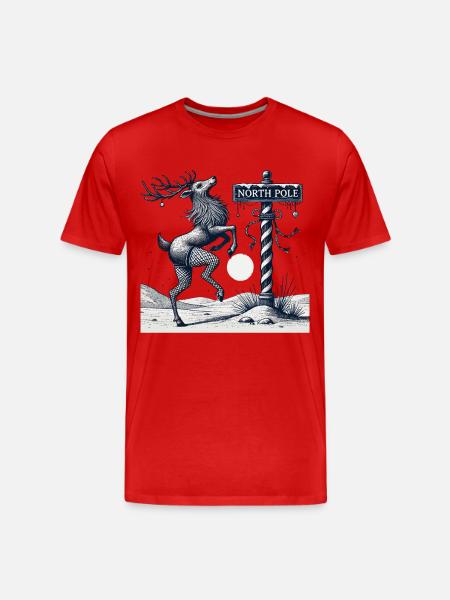 Drôle Pole Dance Renne Noël - T-shirt bio Premium Homme - rouge