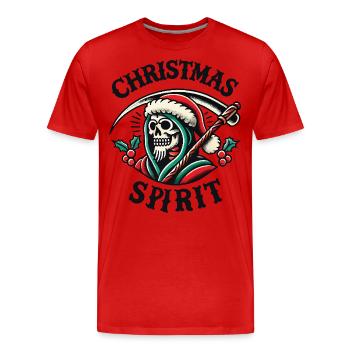 esthétique streetwear de Noël - T-shirt bio Premium Homme - rouge - Devant - Damien (186cm)