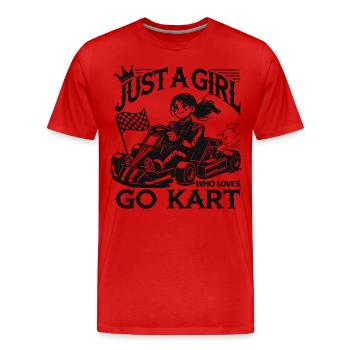 Les filles qui aiment le karting - T-shirt bio Premium Homme - rouge - Devant - Damien (186cm)