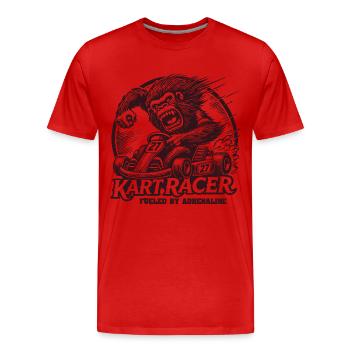 Kart racer piloté par l’adrénaline - T-shirt bio Premium Homme - rouge - Devant - Damien (186cm)