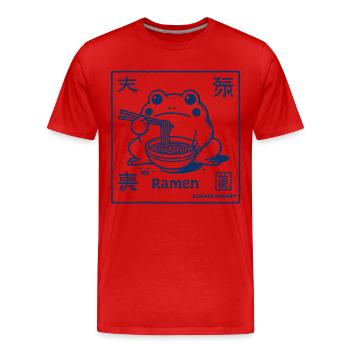 Ramen Grenouille Drôle Japonais Streetwear Ukiyo-E - T-shirt bio Premium Homme - rouge - Devant - Damien (186cm)