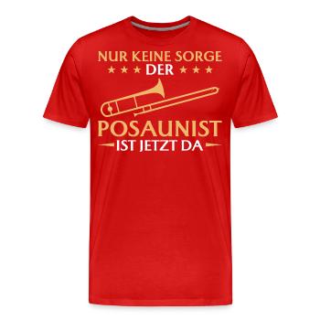 Posaunist Musiker Blasinstrument Kapelle - Männer Premium Bio T-Shirt - Rot - Vorne - Damien (186cm)