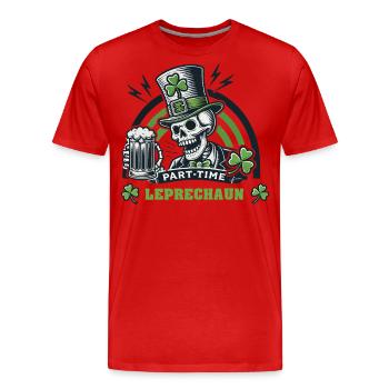 Leprechaun à temps partiel Fête de la Saint-Patrick - T-shirt bio Premium Homme - rouge - Devant - Damien (186cm)