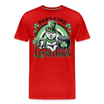 Chien lutin à temps partiel Fête de la Saint-Patrick - T-shirt bio Premium Homme - rouge - Devant - Damien (186cm)