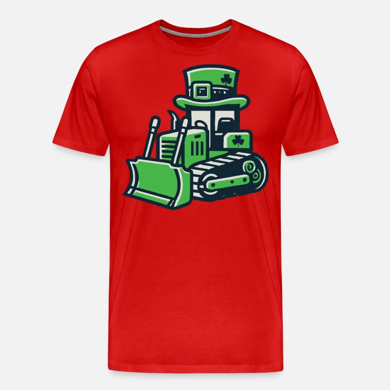 St. Patrick's Day Bagger Glücksbringer - Männer Premium Bio T-Shirt - Rot