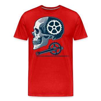 Bicycle Skeleton Sprocket Cycling - Men's Premium Organic T-Shirt - red - Front - Damien (186cm)