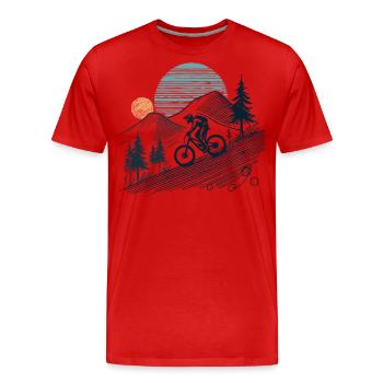 VTT Aventure Vélo Amoureux de la nature - T-shirt bio Premium Homme - rouge - Devant - Damien (186cm)