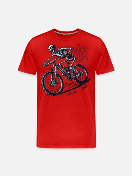 VTT Vélo Skeleton Adventure Retro - T-shirt bio Premium Homme - rouge