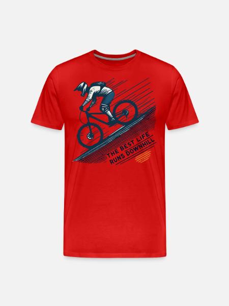 Bicycle Downhill Adventure Retro Style - Men's Premium Organic T-Shirt - red