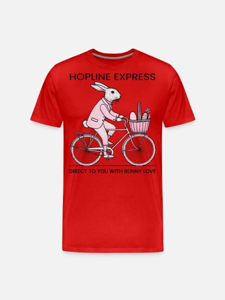 Easter HOPLINE EXPRESS Retro Bunny - Men's Premium Organic T-Shirt - red