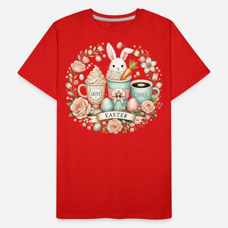 Easter Bunny Coffee Easter Latte Macchiato Design Men's Premium Organic T-Shirt