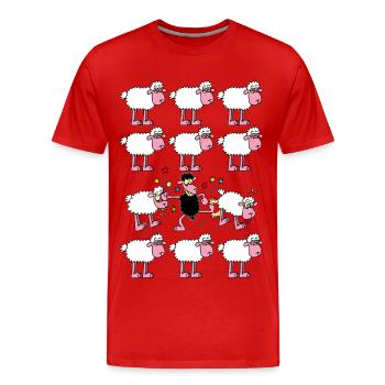 Black sheep - Men's Premium Organic T-Shirt - red - Front - Damien (186cm)