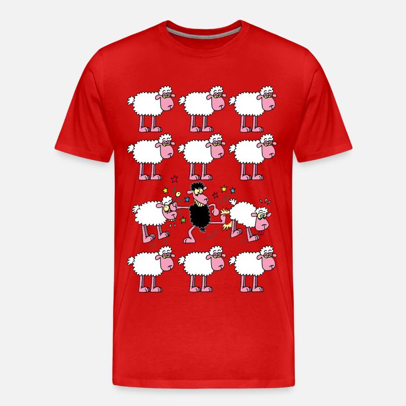 Schwarzes Schaf - Männer Premium Bio T-Shirt - Rot