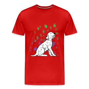 Dalmatiner Welpe - Männer Premium Bio T-Shirt - Rot - Vorne - Damien (186cm)