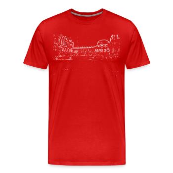 building - Men's Premium Organic T-Shirt - red - Front - Damien (186cm)