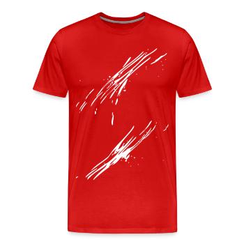 Schwarze Leinwand Pinselstrich - Männer Premium Bio T-Shirt - Rot - Vorne - Damien (186cm)