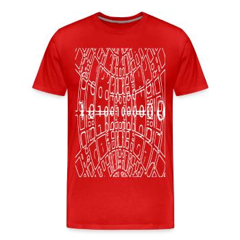 Verzerrte Raster-Tunnel - Männer Premium Bio T-Shirt - Rot - Vorne - Damien (186cm)