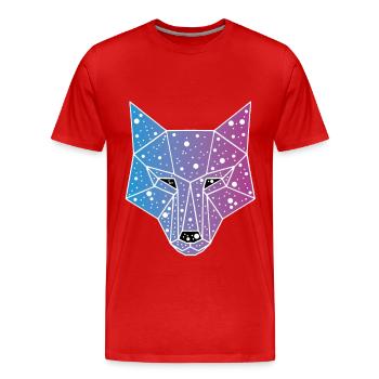 Galactic Wolf - Men's Premium Organic T-Shirt - red - Front - Damien (186cm)