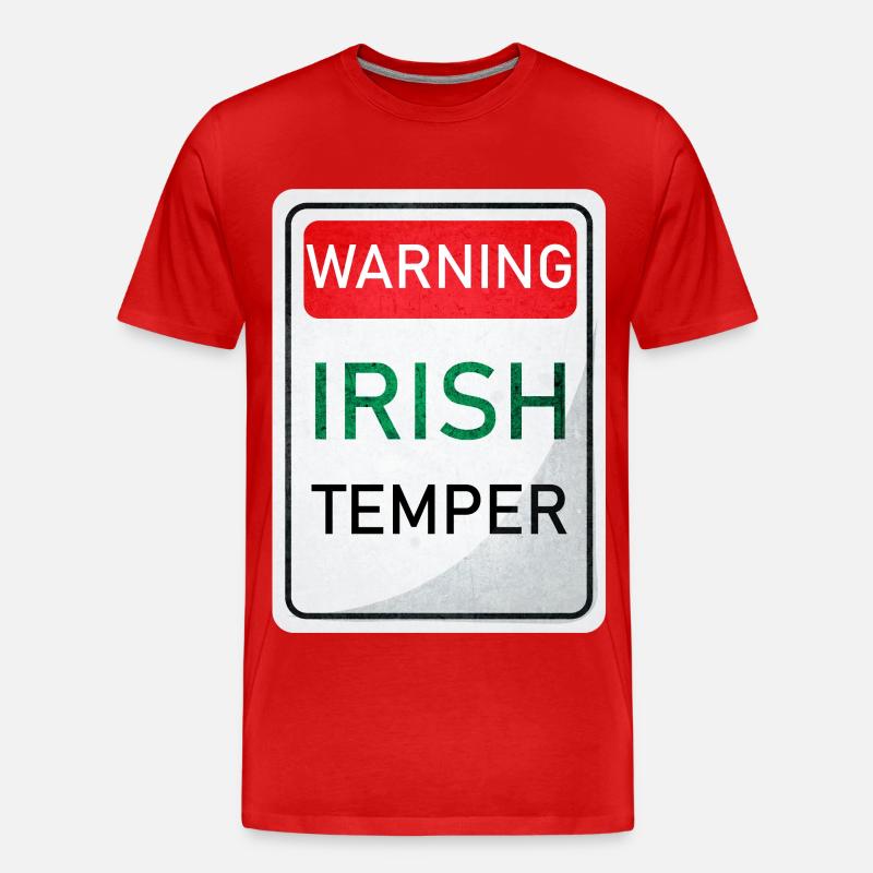 WARNUNG IRISH TEMPER - Männer Premium Bio T-Shirt - Rot