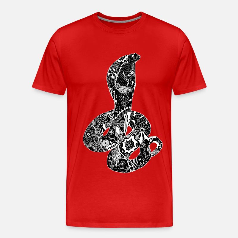 Patchwork Cobra - Männer Premium Bio T-Shirt - Rot