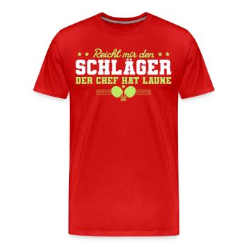 Tischtennisspieler Reicht den Schläger Tischtennis - Männer Premium Bio T-Shirt - Rot - Vorne - Damien (186cm)