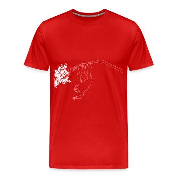 Monkey lineart - Men's Premium Organic T-Shirt - red - Front - Damien (186cm)