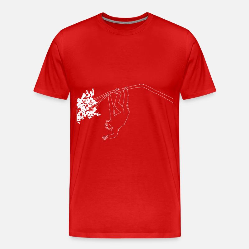 Affe lineart - Männer Premium Bio T-Shirt - Rot