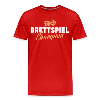 Brettspiel Champion Gesellschaftsspiele - Männer Premium Bio T-Shirt - Rot - Vorne - Damien (186cm)