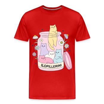 MA PILULE DE JOIE - T-shirt bio Premium Homme - rouge - Devant - Damien (186cm)