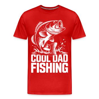 Cool Dad Fishing Angel Design - Männer Premium Bio T-Shirt - Rot - Vorne - Damien (186cm)