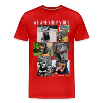 Collage de voix de chien - T-shirt bio Premium Homme - rouge - Devant - Damien (186cm)