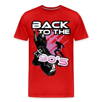 Back to 90s Neon Pop - Men's Premium Organic T-Shirt - red - Front - Damien (186cm)