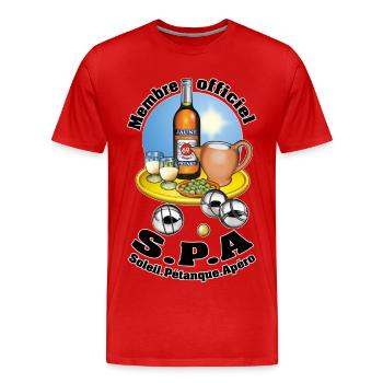 spa - Men's Premium Organic T-Shirt - red - Front - Damien (186cm)