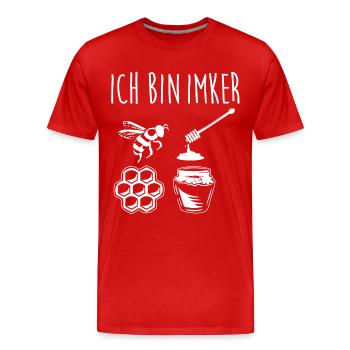 Ich bin Imker - Männer Premium Bio T-Shirt - Rot - Vorne - Damien (186cm)